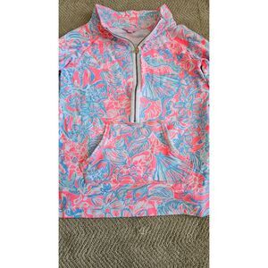 Lilly Pulitzer Skipper Popover in Pink Sun Ray Summer Sire SPF 50